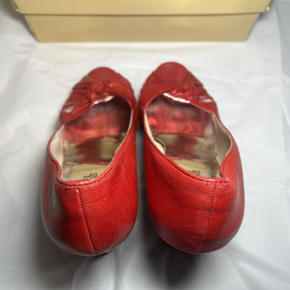Michael Kors Womens Red Leather Twisted Knot Peep Toe Platform Heels Size 10M - Picture 7 of 11